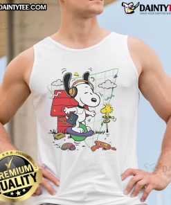 Cute Snoopy and Woodstock tank top featuring playful designs for Pogo Days, perfect for summer casual wear.