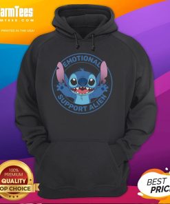 Adorable Cute Stitch Emotional Support Alien Hoodie featuring vibrant colors and a cozy design for comfort and style.