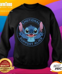 Alt Text: Cute Stitch emotional support alien sweatshirt featuring a colorful design, perfect for cozy and fun outfits.