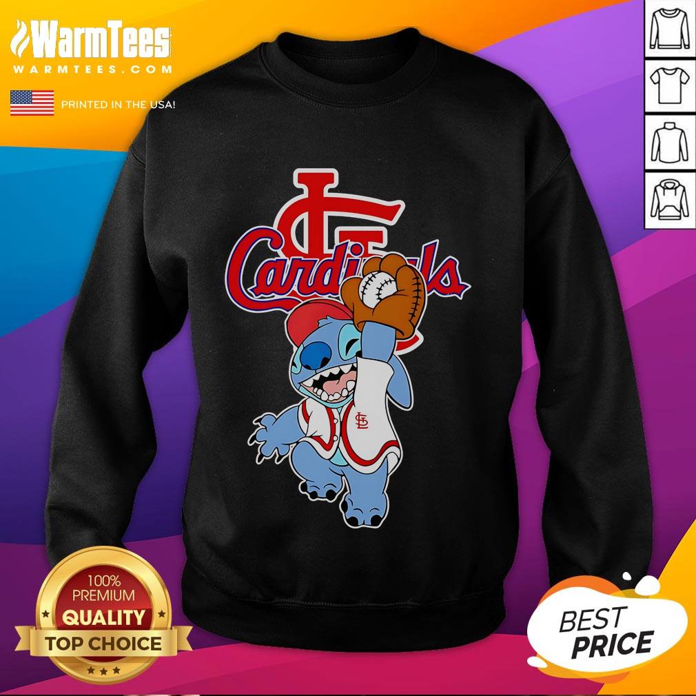 Cute Stitch Play Baseball St Louis Cardinals Sweatshirt Cute Stitch playing baseball in a St. Louis Cardinals sweatshirt, perfect for fans and casual wear.