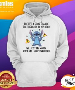 Alt Text: Cute Stitch hoodie featuring 'There's a good change the thoughts in my head' design, perfect for cozy style.