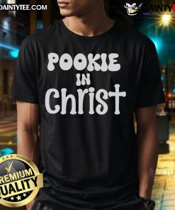 Cute Sylentbell Pookie wearing a Christ T-shirt, showcasing a playful design perfect for faith-inspired fashion.