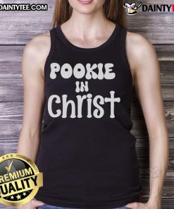 Alt Text: Cute SylentBell Pookie wearing a stylish Christ tank top, showcasing a fun and trendy outfit for kids.
