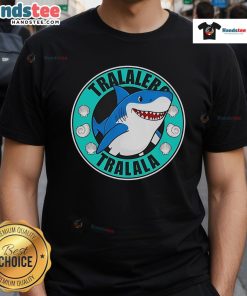 Alt Text: Cute Tralalero Tralala Shark Logo T-Shirt featuring a playful shark design on a vibrant background.