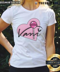 Alt Text: Cute Vani Heart Signature Ladies Tee featuring a stylish heart design, perfect for casual and trendy outfits.
