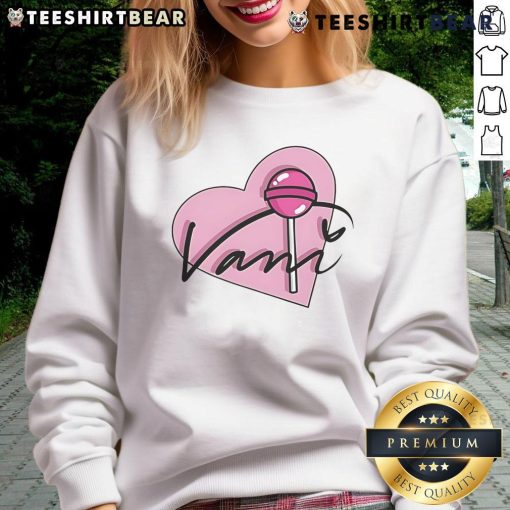Alt Text: Cute Vani Heart Signature Sweatshirt featuring a stylish heart design, perfect for cozy and casual outfits.