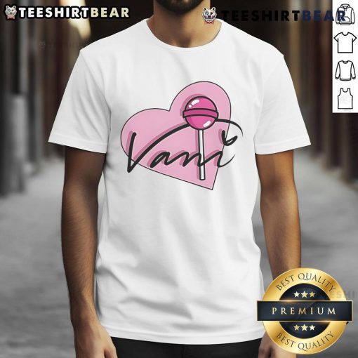 Alt Text: Cute Vani Heart Signature T-Shirt featuring a stylish heart design, perfect for fashion lovers and casual wear.