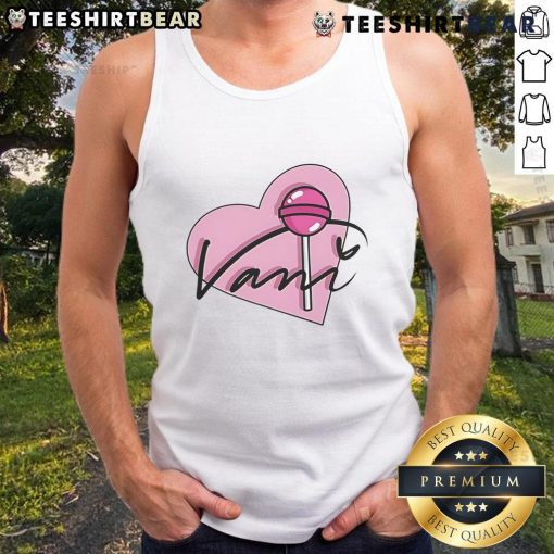 Cute Vani Heart Signature Tank Top in vibrant colors, perfect for casual summer outfits and fashion lovers.