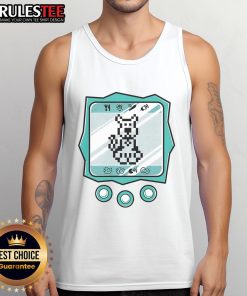 Cute Virtual Doo virtual pet pixel game art on a trendy tank top, perfect for gaming enthusiasts and fashion lovers.