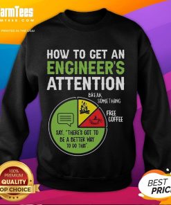 Funny An Engineer's Guide to Attention sweatshirt featuring humorous engineering graphics and text design.
