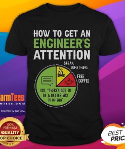 Funny An Engineer's Guide To Attention T-Shirt featuring humorous engineering graphics and quotes for engineers and tech enthusiasts.