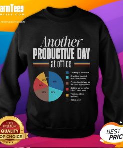 Alt Text: Funny sweatshirt featuring 'Another Productive Day at the Office' design, perfect for casual work attire.