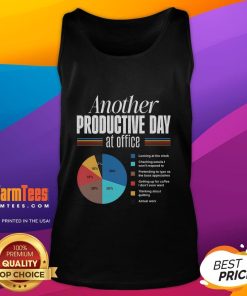 Funny tank top reading 'Another Productive Day at the Office' perfect for casual wear and humor in the workplace.