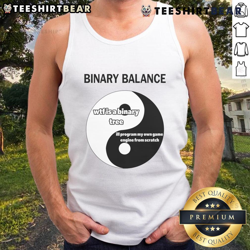 Funny Binary Balance Yin Yang Programmer Tank Top Funny Binary Balance Yin Yang Programmer Tank Top design featuring playful coding symbols and a unique graphic style.
