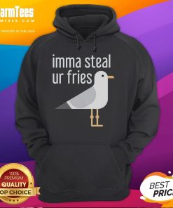 Funny bird hoodie featuring a cartoon bird saying 'Imma Steal Ur Fries' - perfect for bird lovers and foodies.
