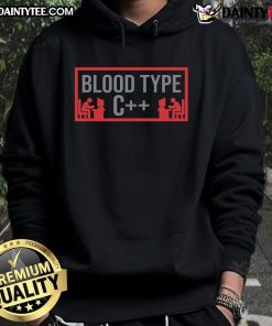 Funny Blood Type C Programmer Hoodie featuring a humorous design perfect for coding enthusiasts and tech lovers.
