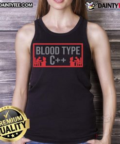 Funny Blood Type C Programmer Tank Top featuring humorous coding graphics, perfect for tech enthusiasts and programmers.