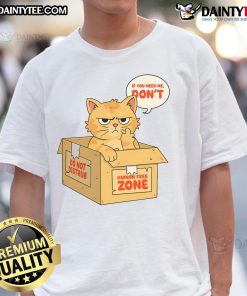 Alt Text: Funny Cat Cardboard Box T-Shirt featuring a playful design with a cat and the phrase If You Need Me, Don't.
