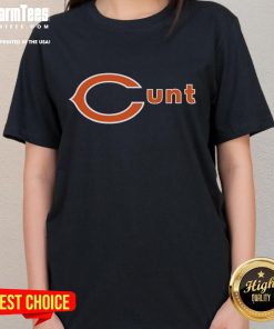Funny Chicago Bears Cunt Ladies Tee featuring playful graphics and bold text, perfect for football fans.