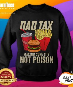 Alt Text: Funny Dad Tax sweatshirt featuring a humorous design about ensuring food safety for Father's Day celebrations.