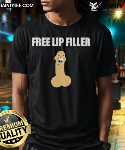 Funny Devon Free Lip Filler Adult Humor T-Shirt featuring a humorous graphic design for lip filler enthusiasts.