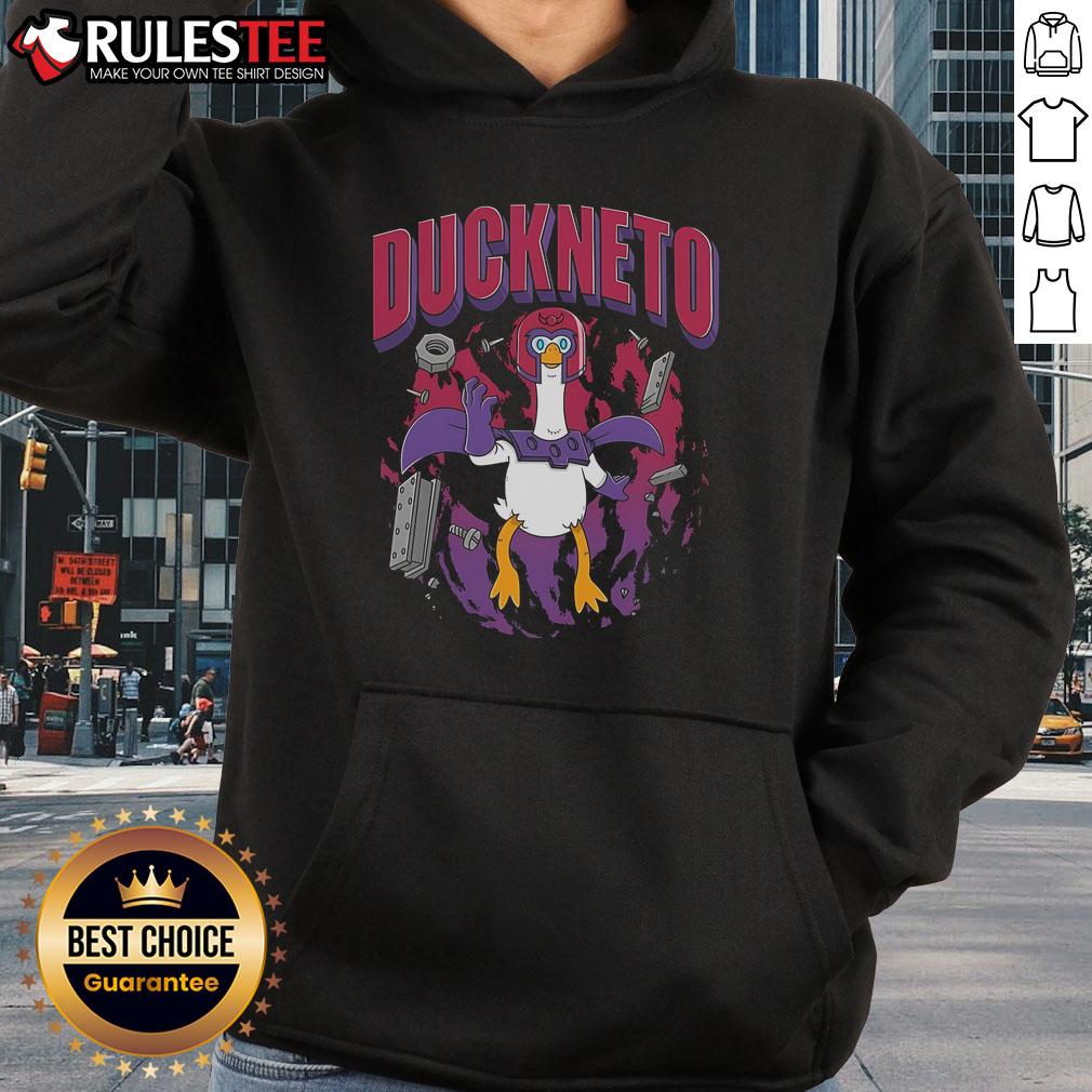 Funny Duckneto Marvel Magneto Duck Hoodie Funny Duckneto Marvel Magneto Duck Hoodie featuring a whimsical duck in a superhero costume, perfect for fans and gift seekers.