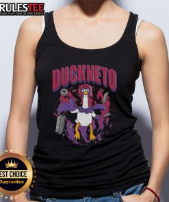 Funny Duckneto tank top featuring a cartoon duck as Marvel's Magneto, perfect for comic fans and casual wear.