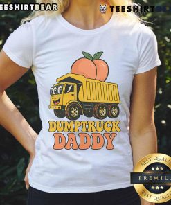 Funny Dumptruck Daddy Dad Fathers Day Ladies Tee featuring a whimsical dump truck design perfect for celebrating Father's Day.