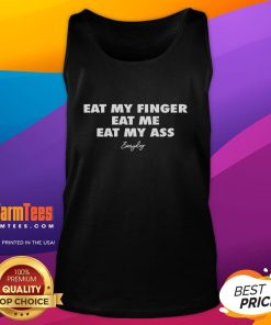 Funny Eat My Finger Eat Me Eat My Ass Everyday Tank Top featuring a humorous graphic design for casual wear.