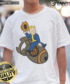 Funny Fallout Nuclear Bomb T-Shirt featuring a humorous graphic design inspired by the popular video game series.