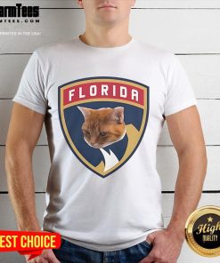 Funny Florida Panthers cat logo T-shirt featuring a playful design perfect for sports fans and cat lovers.