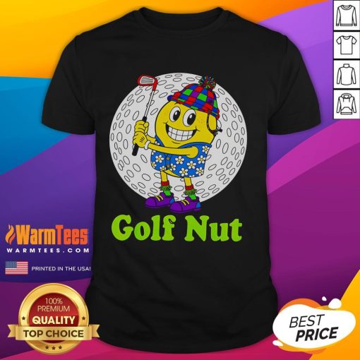 Funny Golf Nut T-Shirt featuring humorous golf-themed graphics and text, perfect for golf enthusiasts and casual wear.