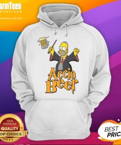 Funny Homer Potter Accio Beer hoodie featuring a whimsical design for Harry Potter fans and humor lovers.