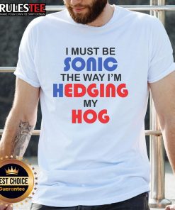 Funny I Must Be Sonic The Way I'm Hedging My Hog T-Shirt featuring a playful graphic design and vibrant colors.
