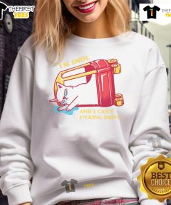 Funny 'I'm Smol and I Can't Drive' cute sweatshirt design featuring playful text and vibrant colors for a stylish look.