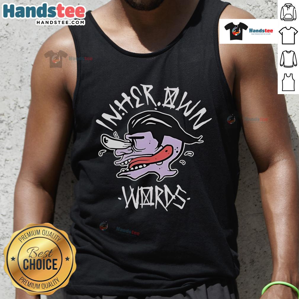 Funny In Her Own Words Face And Tongue Tank Top Funny in Her Own Words tank top featuring a playful face and tongue design, perfect for humor-loving fashion enthusiasts.