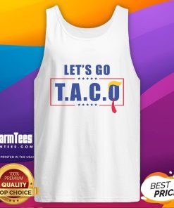 Funny Let's Go Taco Trump tank top featuring a playful design perfect for taco lovers and political humor enthusiasts.