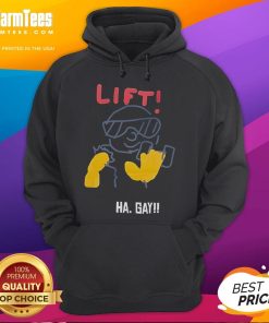 Funny Lift Ha Gay Hoodie featuring a playful design, perfect for gym lovers with a sense of humor and pride.