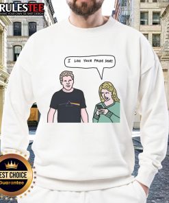 Funny meme sweatshirt with 'I Like You' text, perfect for Pride celebrations and showcasing vibrant LGBTQ+ support.