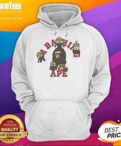 Funny Minions in A Bathing Ape hoodie, showcasing vibrant colors and playful design for a trendy, humorous look.