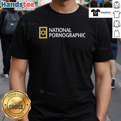 Funny National Pornographic Parody T-Shirt featuring humorous graphics and playful text for comedy lovers and gift ideas.