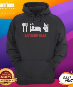 Funny Ray Volpe Eat Sleep Rage hoodie featuring vibrant graphics and comfortable design, perfect for music fans.