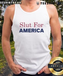 Funny Slut for America 4th of July tank top featuring a playful design perfect for Independence Day celebrations.