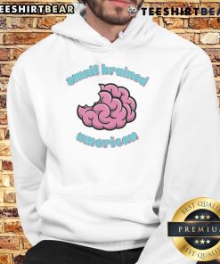 Funny small-brained American brain hoodie featuring a quirky design and vibrant colors, perfect for casual wear.