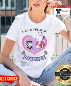 Alt Text: Funny Spamton I Am A Child Of Divorce Ladies Tee featuring a playful design perfect for casual wear.