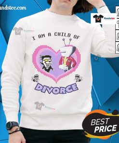 Funny Spamton 'I Am A Child of Divorce' sweatshirt featuring vibrant graphics and a playful design perfect for casual wear.