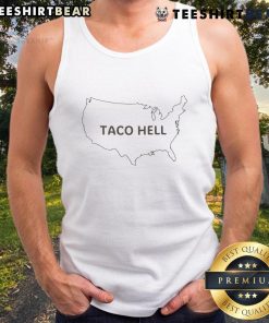 Funny Taco Hell American Map Tank Top featuring a humorous taco-themed design and vibrant colors for casual wear.