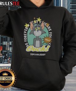 Funny Tom and Jerry Ouch Forever Best Friends Hoodie featuring iconic characters in a playful design.