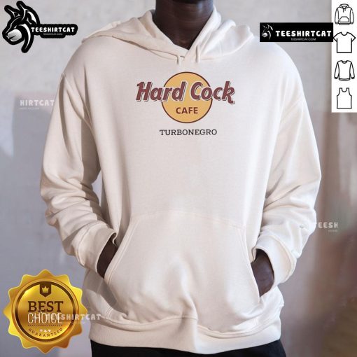 Funny Turbonegro Hard Cock Cafe hoodie featuring bold graphic design, perfect for fans of quirky fashion and punk culture.
