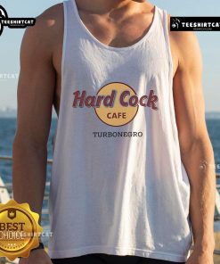 Funny Turbonegro Hard Cock Cafe tank top featuring bold graphics and a humorous design, perfect for casual wear.